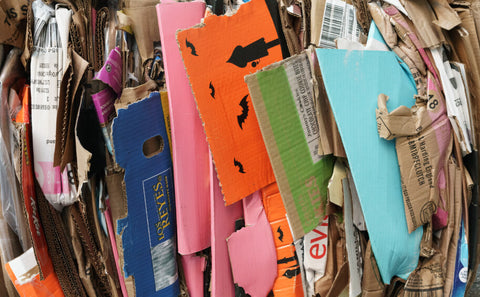 cardboard recycling stack