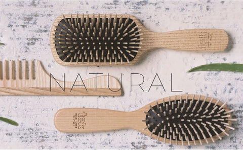 wooden hair brushes and combs