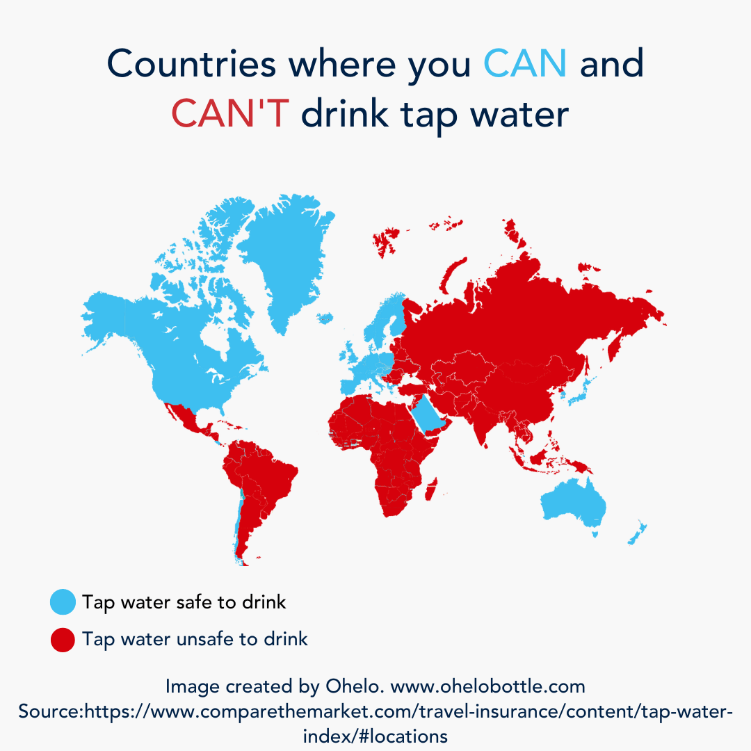 Countries where you can and can't drink tap water