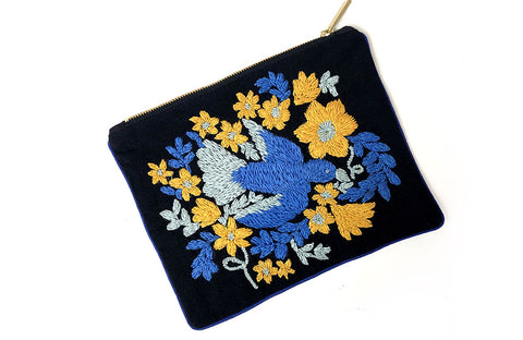 hand embroidered pouch