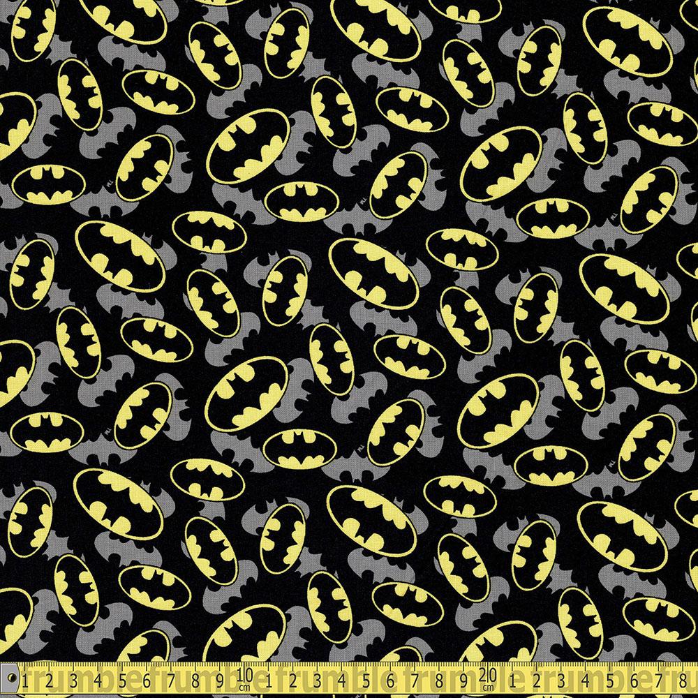 Cotton Quilt Fabric Batman Logo Toss Black Yellow Pre Cut Yards - AUNTIE  CHRIS QUILT FABRIC. COM