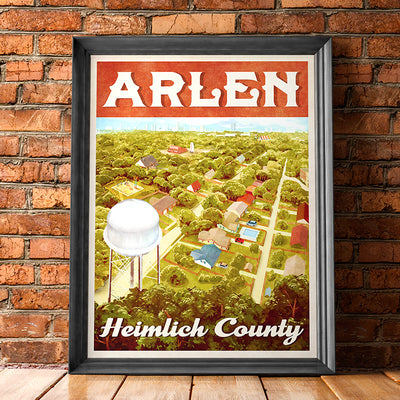 Arlen Texas Heimlich County Retro Vintage Travel Poster