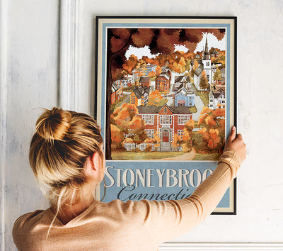 Stoneybrook Connecticut Retro Vintage Travel Poster