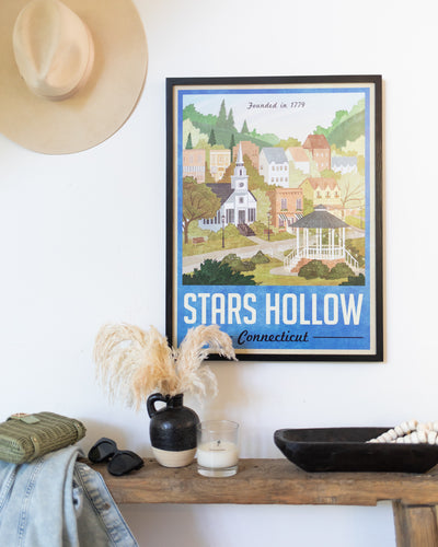 Stars Hollow Vintage Travel Poster (Blue)