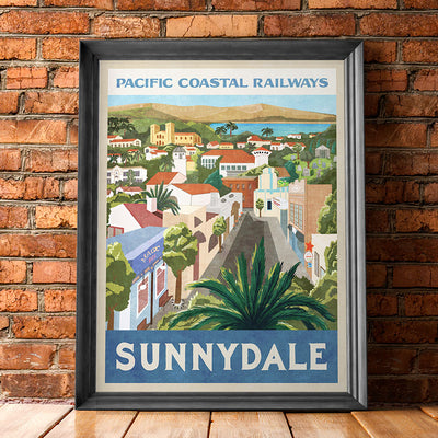 Sunnydale California Vintage Travel Poster