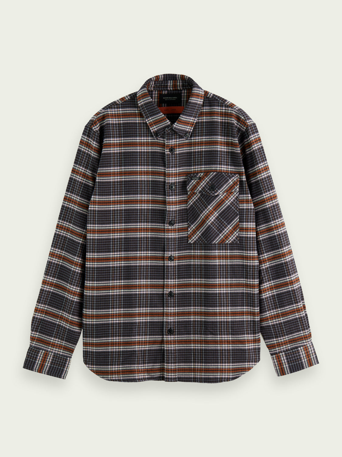 Scotch and Soda | Checked twill relaxed-fit shirt in Combo C | Scotch ...
