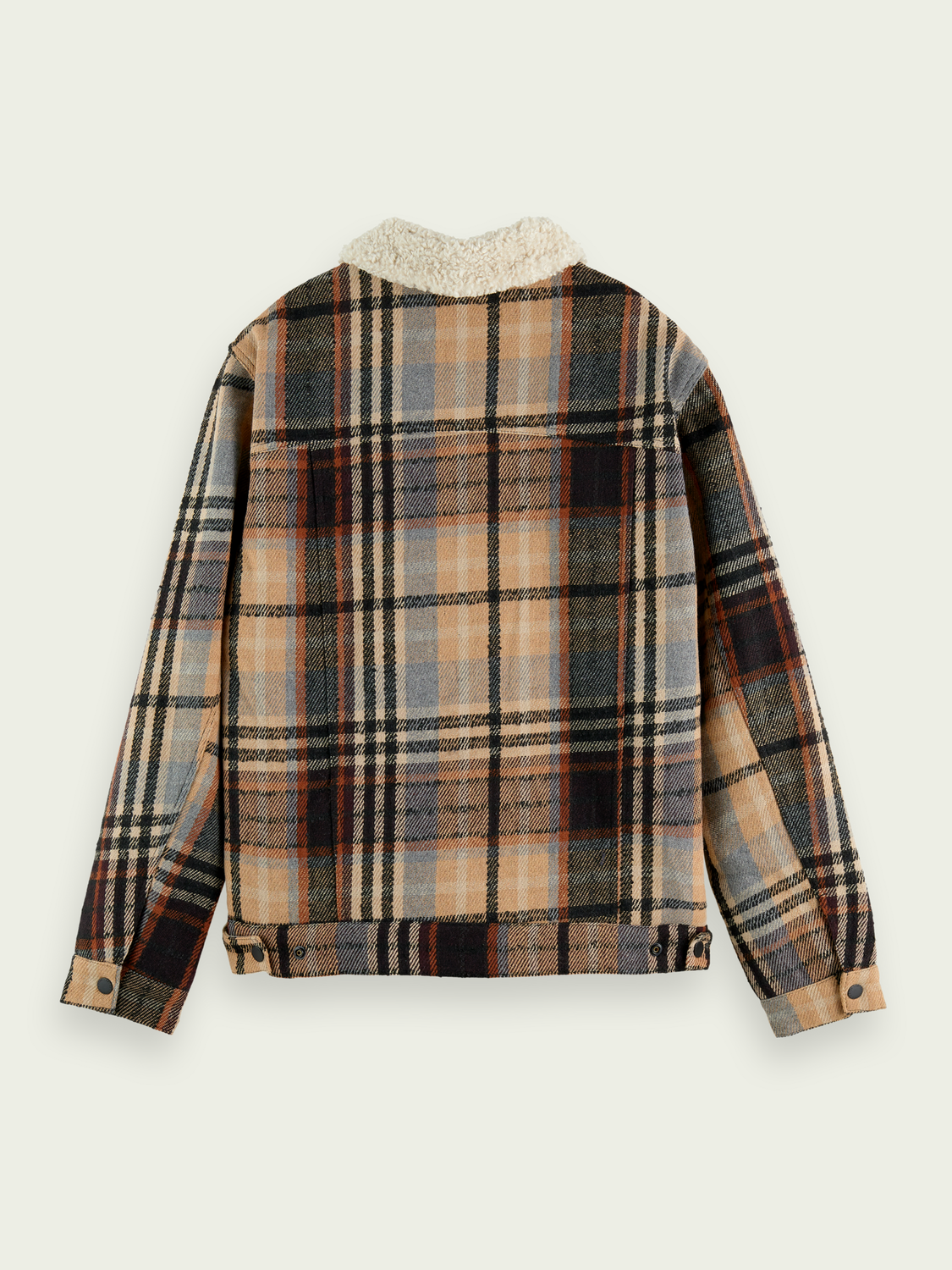 Scotch and Soda | Sherpa-lined wool-blend trucker jacket in Combo A ...