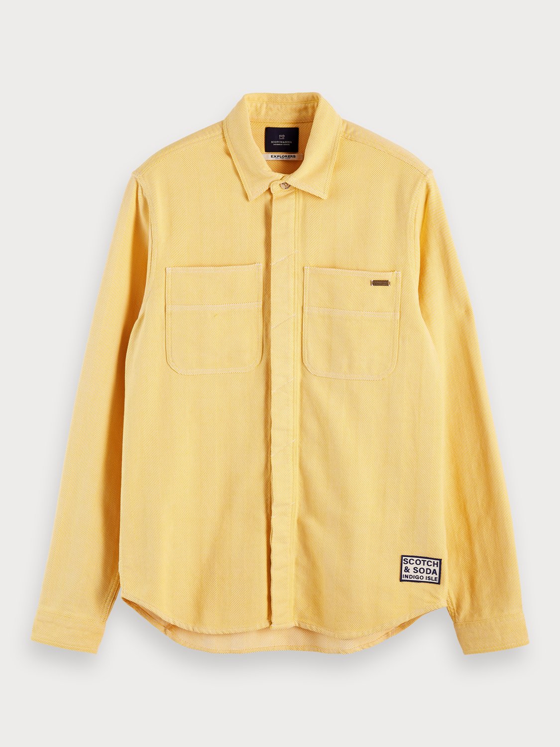 Scotch and Soda | Sustainable Mid-Weight Flannel Shirt In Yellow ...