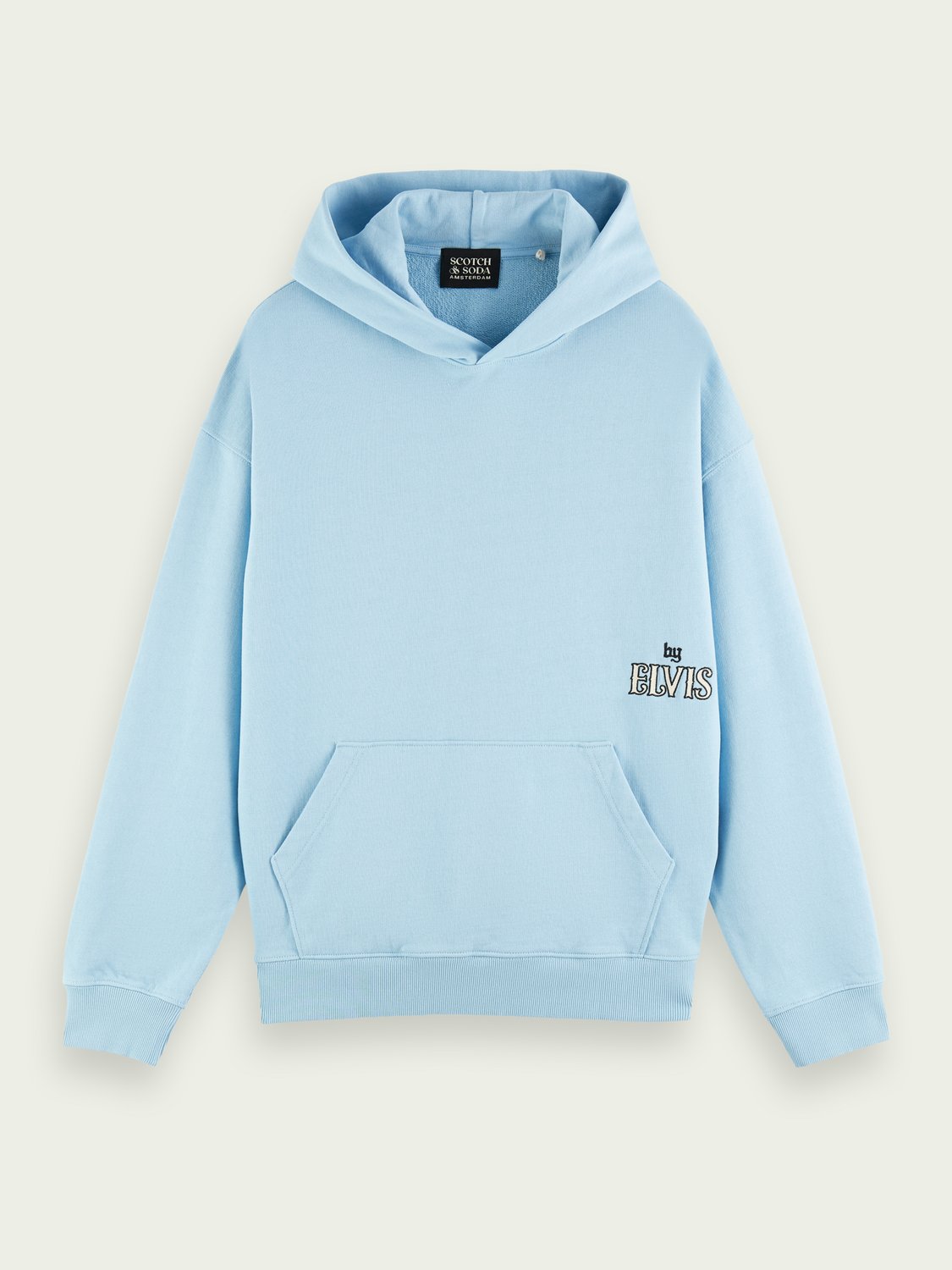Scotch and Soda | Elvis relaxed-fit organic hoodie in Fifties Blue ...