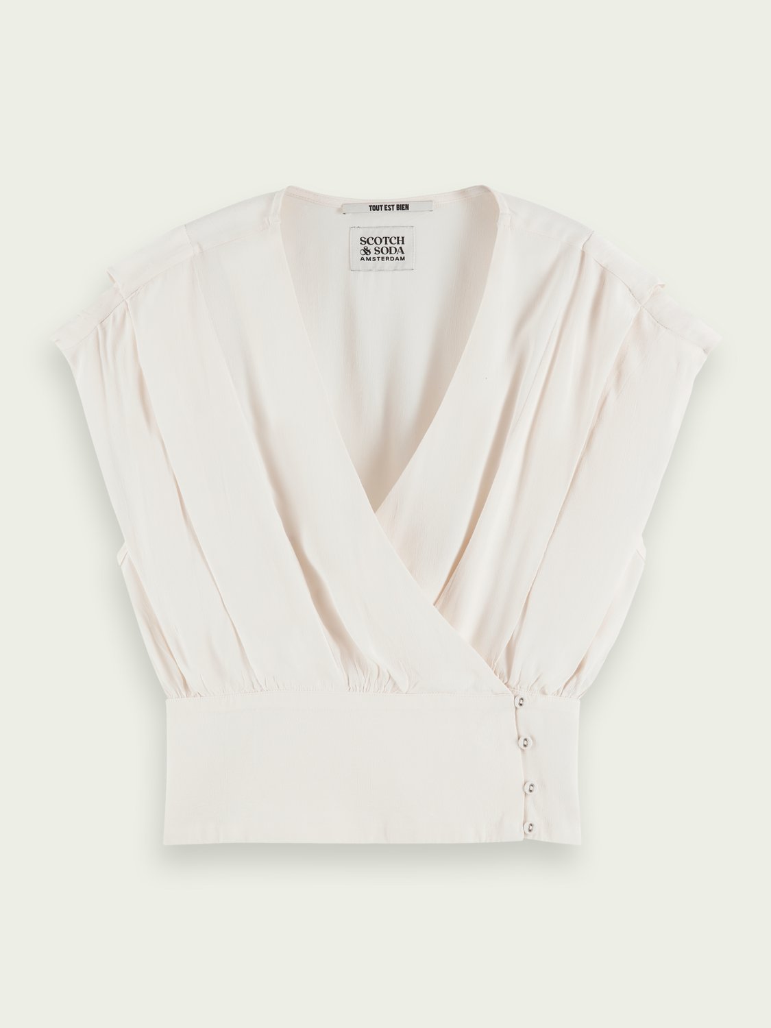 Scotch and Soda W | Sleeveless wrap top in Vanilla | Scotch Select