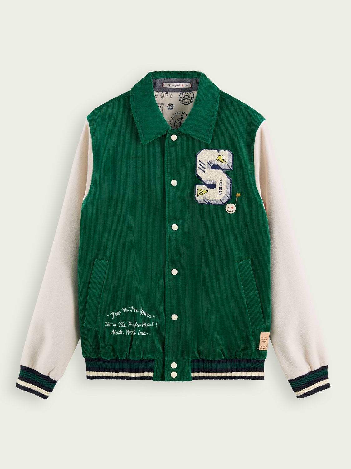 Men's Pine Varsity Jacket - Green | Large | Lastwolf