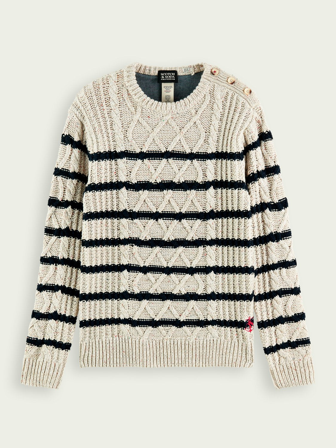 Speckled Cable-Knit Sweater for Women