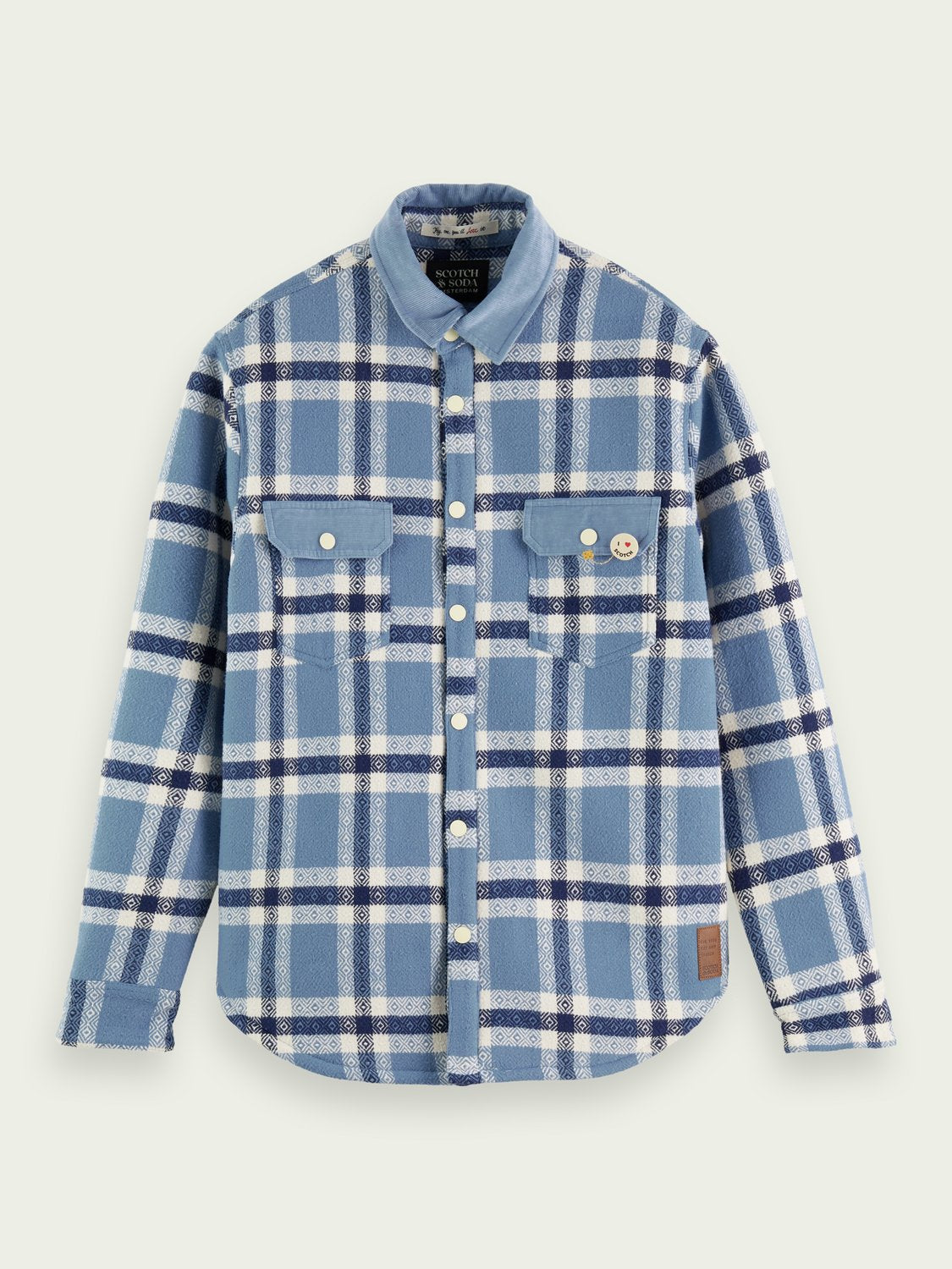 Scotch and Soda | Teddy checked flannel overshirt in Combo A | Scotch ...