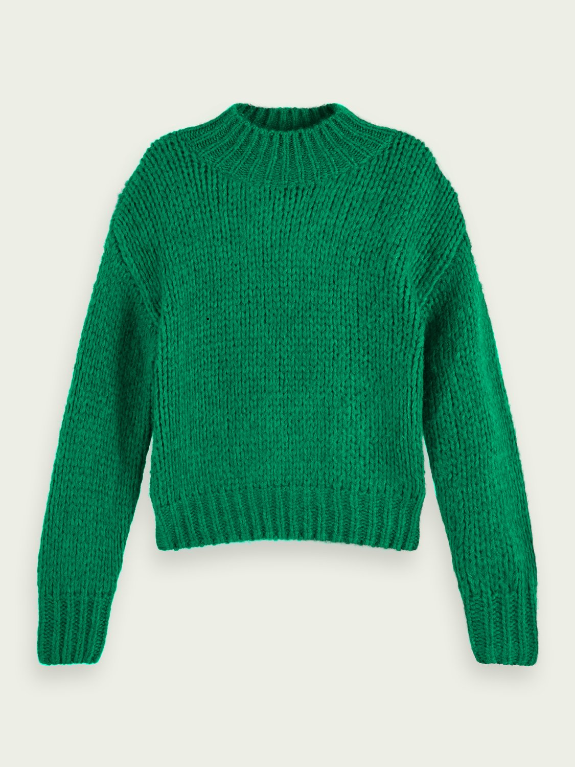Scotch and Soda W | Chunky knit turtleneck pullover in Emerald | Scotch ...