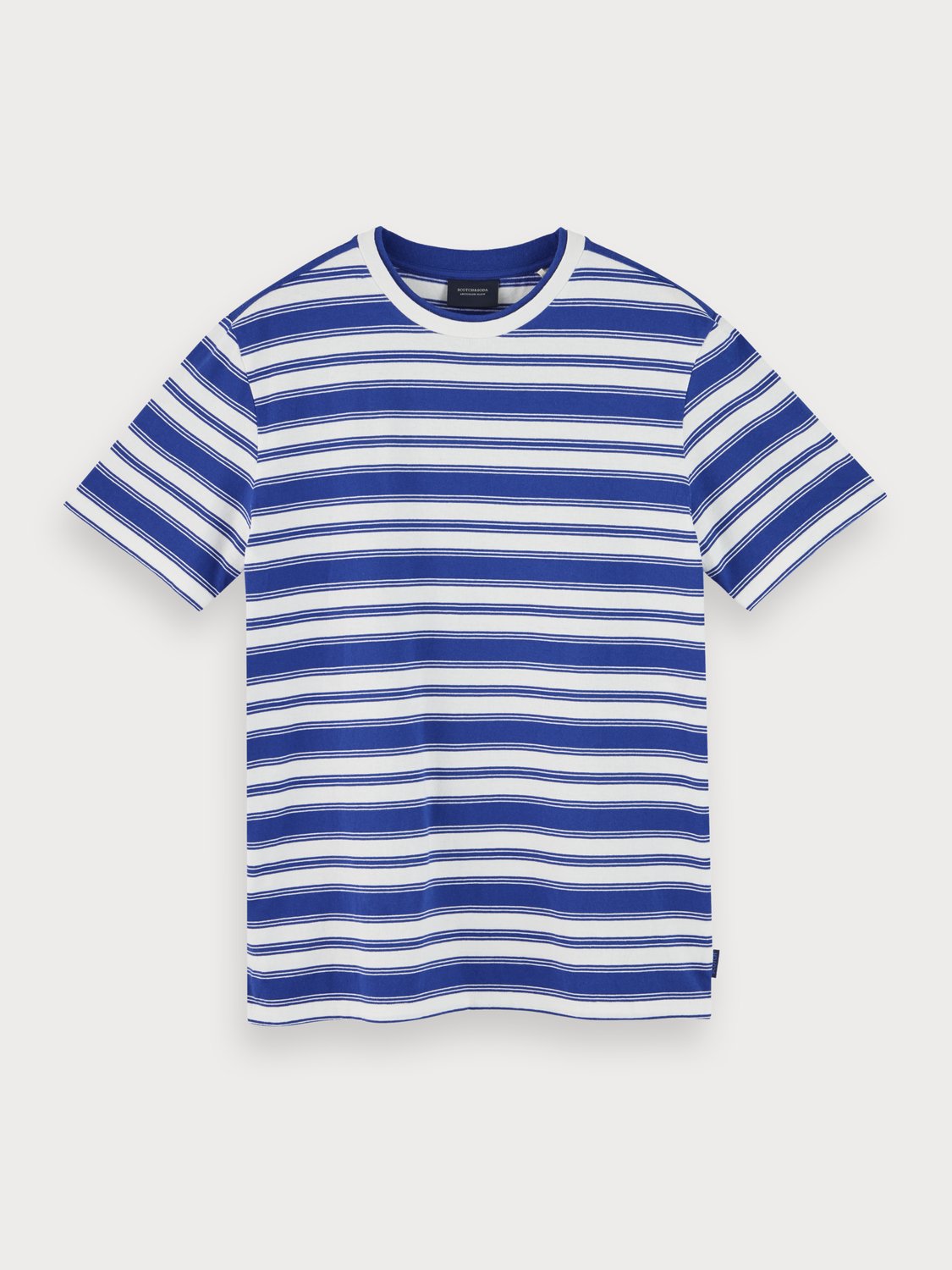 Scotch and Soda | 100% Cotton Striped Short Sleeve T-Shirt In Blue ...