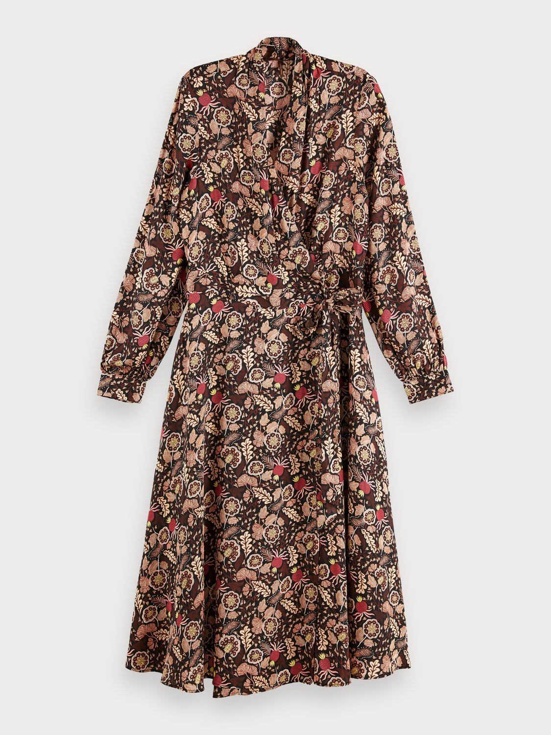 Scotch and Soda W | Floral print belted midi wrap dress in Combo A ...
