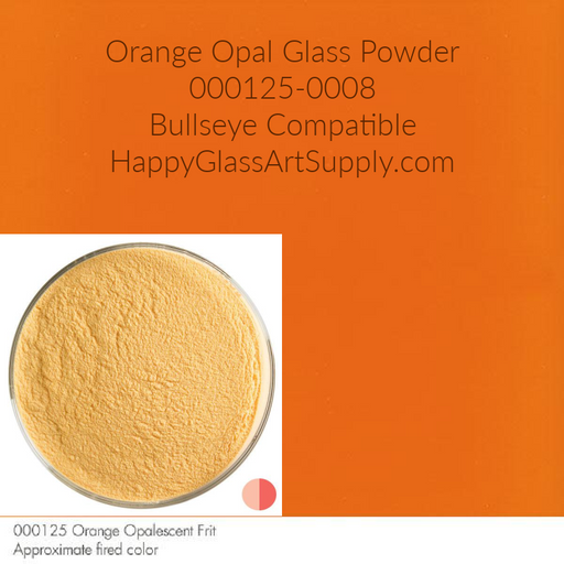 Orange Opal Glass Powder 000125-0008 Bullseye Compatible HappyGlassArtSupply.com