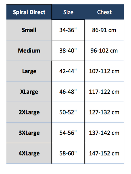 spiral direct size chart