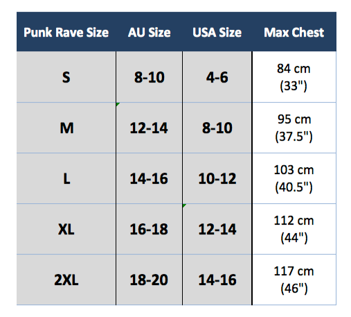 Spiral Direct pyjama size chart