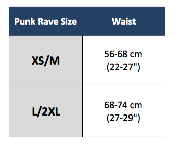 punk rave s-183 size chart