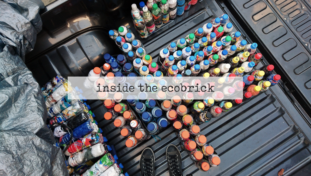 ecobricks in pickup truck flatbed