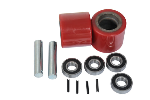 Pallet jack replacement parts - load wheels, bearings, pins and clips.