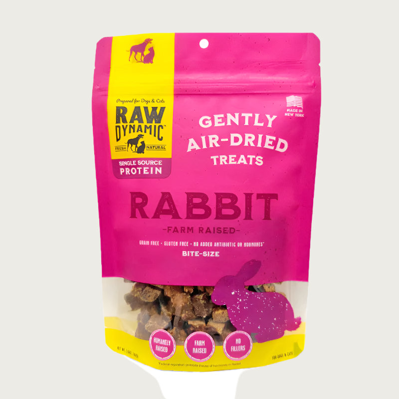 RAW DYNAMIC Air-Dried Farm Raised Rabbit Treat for Dogs & Cats