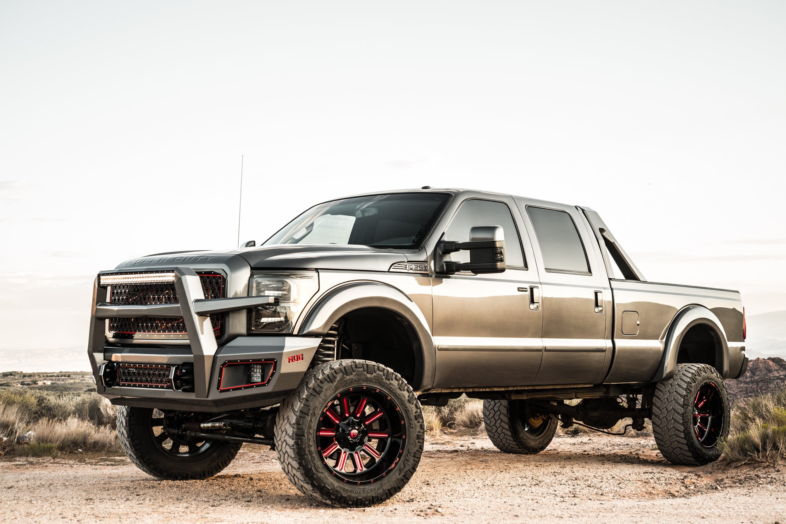 Dodge Ram front truck guard with adjustable light mounting bars