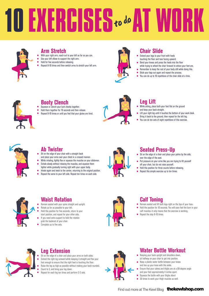 10 Exercises To Do At Work The Kewl Blog