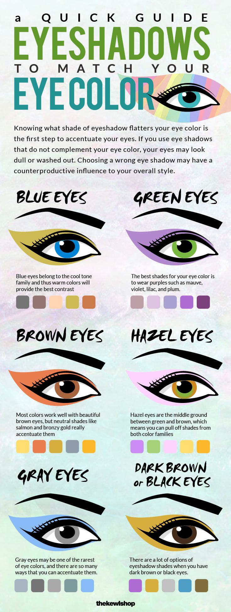 best eyeshadows to match your eye color | the kewl shop