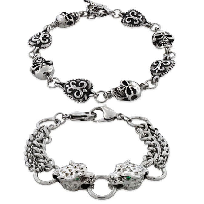 Ladies on sale skull bracelet