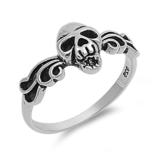 Sterling Silver Ladies Skull Ring 