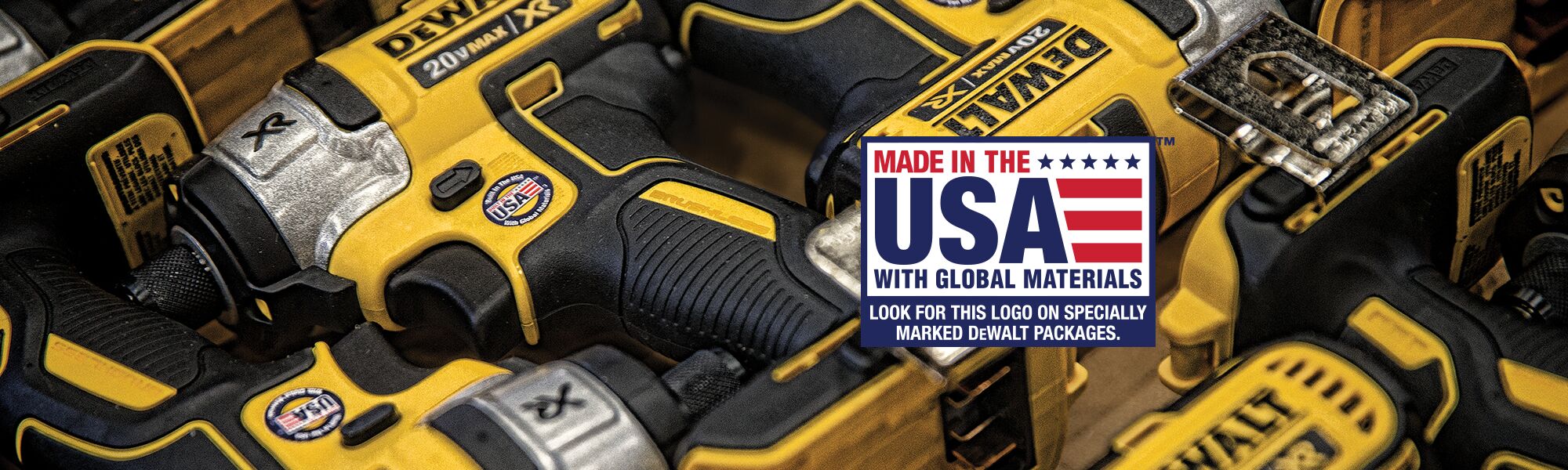 DeWalt Tools Made in the USA With Global Materials Label
