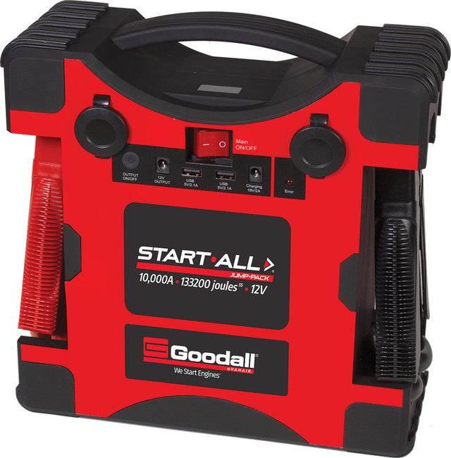 Goodall Manufacturing JP-12-10000 12V 10000 Amp Start-All Corded Jump  Starter Pack, 133200 Joules 5S, MPR Tools & Equipment