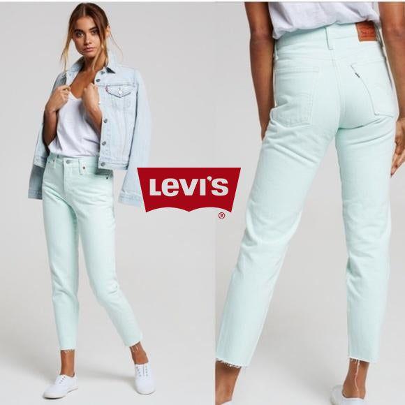 NWT - Levis 'Wedgie Fit' Pastel Mint High Rise Tapered Jeans -Size 26 –  Jean Pool