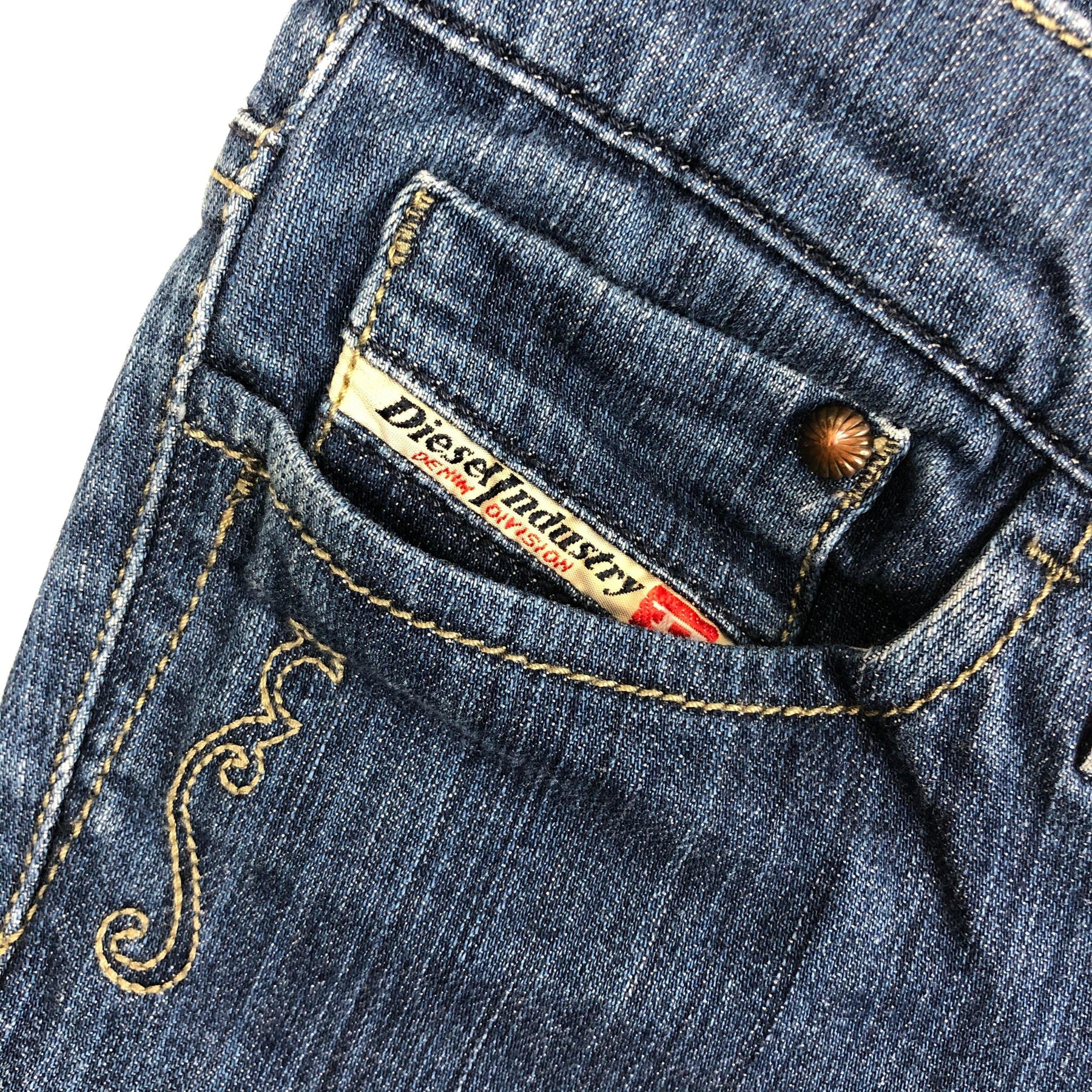 Diesel 'Liv' Slim Embroidered Pocket Denim Jeans Size 25/32 Jean Pool
