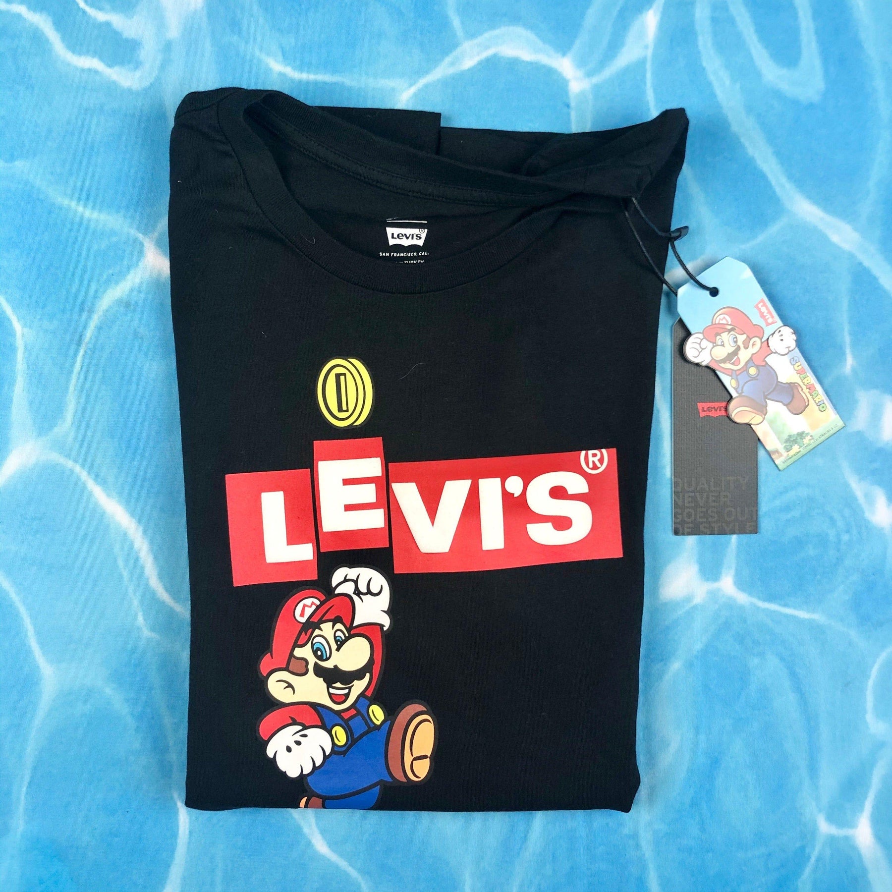 NEW - Super Mario x Levis Crew Neck Black Logo T Shirt - Size L – Jean Pool