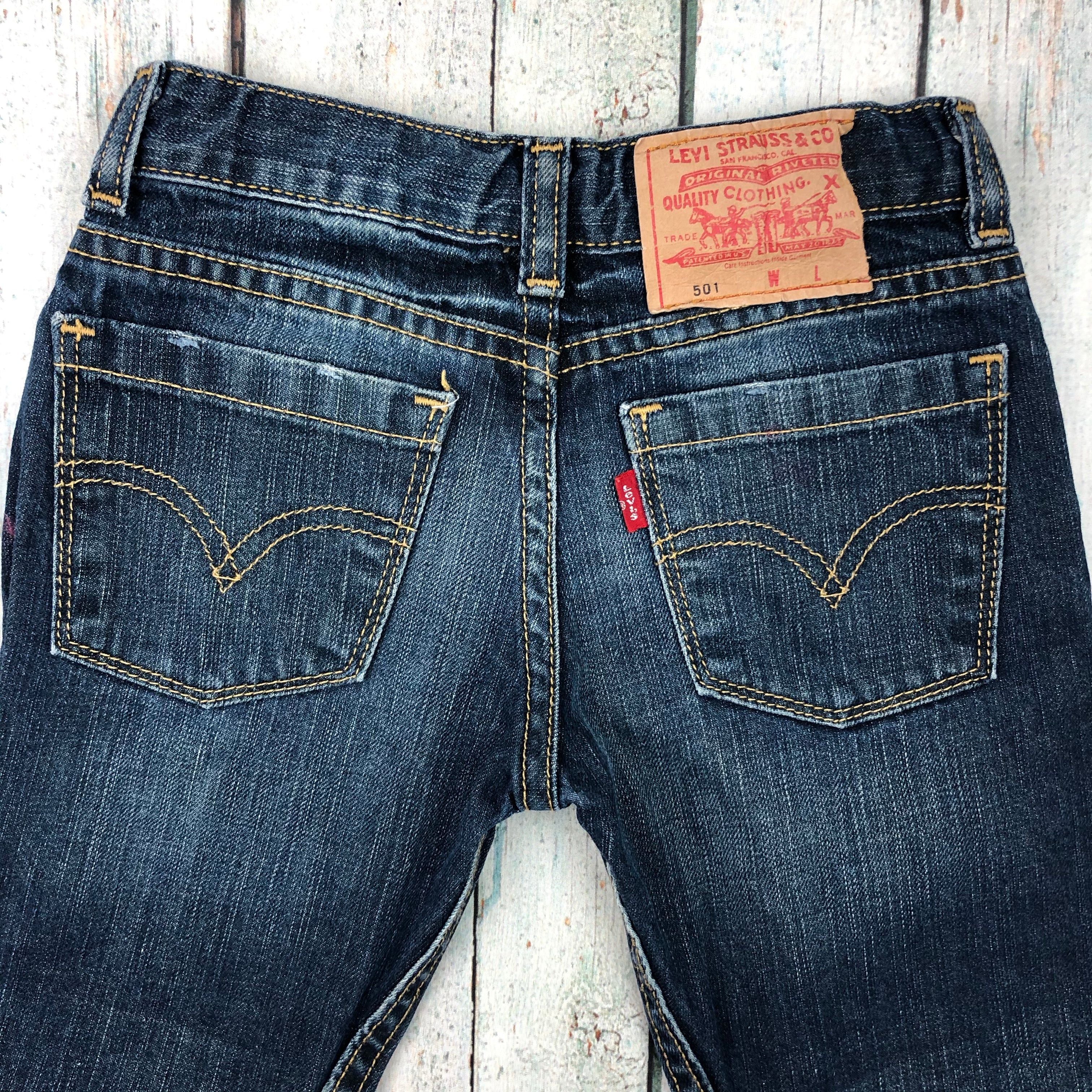 Levis 501 Kids Button Fly Jeans - Size 
