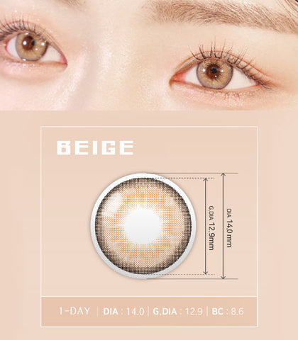 1day beige color contacts brown