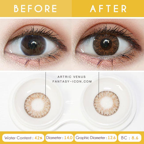 Brown 1 Day Colored Contacts Venus Artric - Detail
