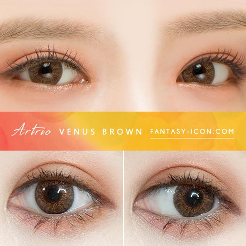 Brown 1 Day Colored Contacts Venus Artric - Eyes Detail