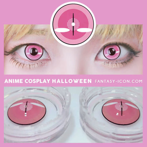 Anime Cosplay Halloween Pink Contacts | Color Lenses