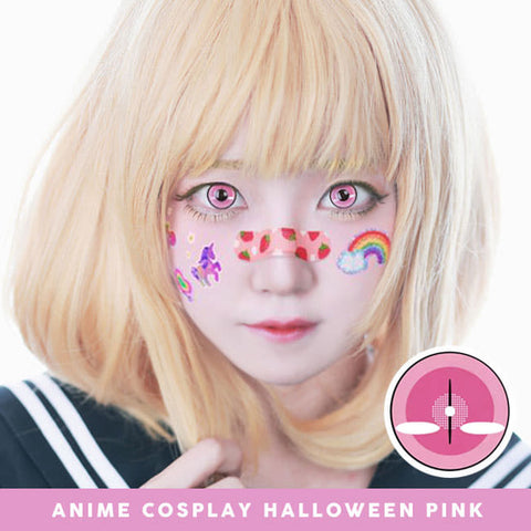 Anime Cosplay Halloween Pink Contacts  model 2