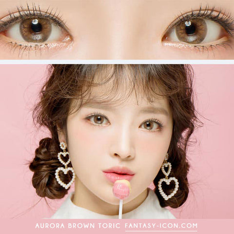 Aurora Brown Toric Lens Colored Contacts For Astigmatism - eye model