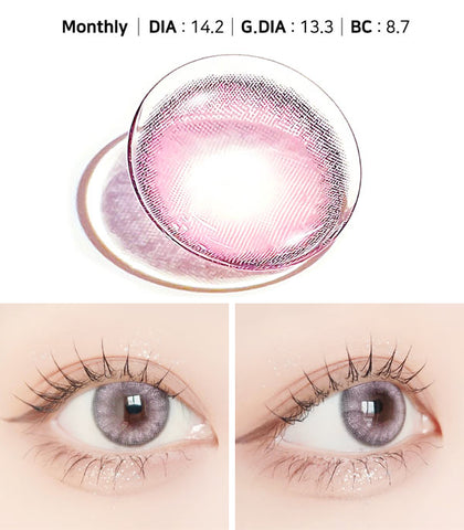 pink color contacts violet
