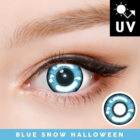 Blue Snow Halloween Contacts Anime Cosplay