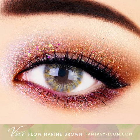 Vivi Flow Marine Brown Circle lens eyes detail 