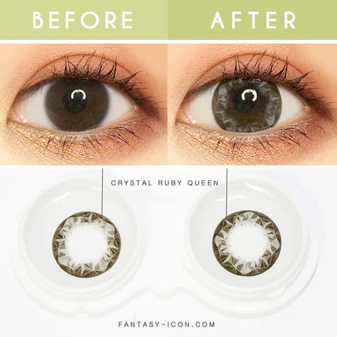 Crystal Ruby Queen Grey Colored Contacts - Circle Lens - detail