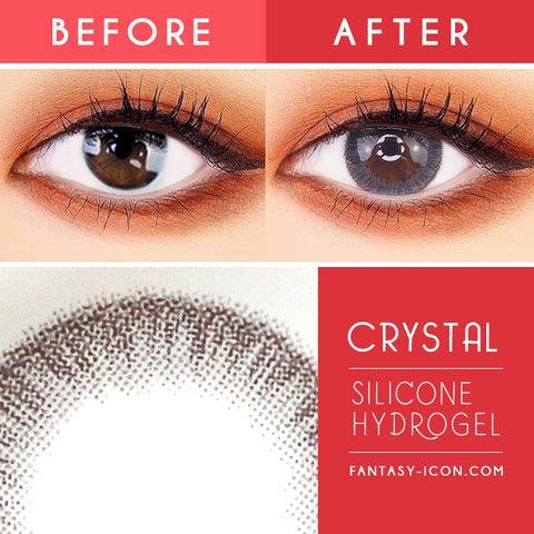 Crystal Silicone hydrogel Lens Grey Colored Contacts detail