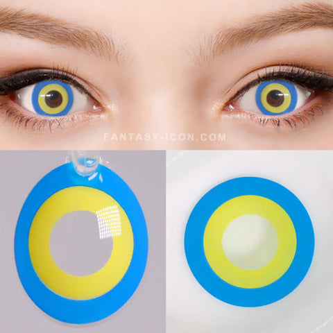 Halloween cosplay Blue Yellow contacts